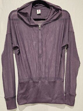 Soybu Gossamer Purple Mesh Quarter Zip Pullover Hoodie Activewear Top Size XS